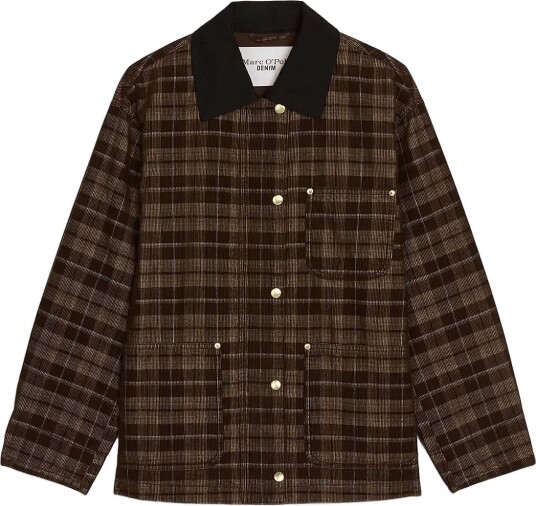 Marc O"Polo Woven Outdoor Jackets,Corduroy Checkbarn Brown M