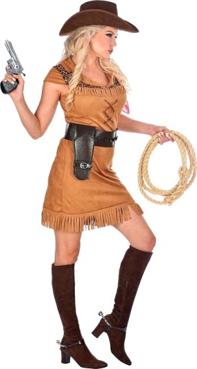 Indianer/Cowgirl Kostyme til Dame Medium