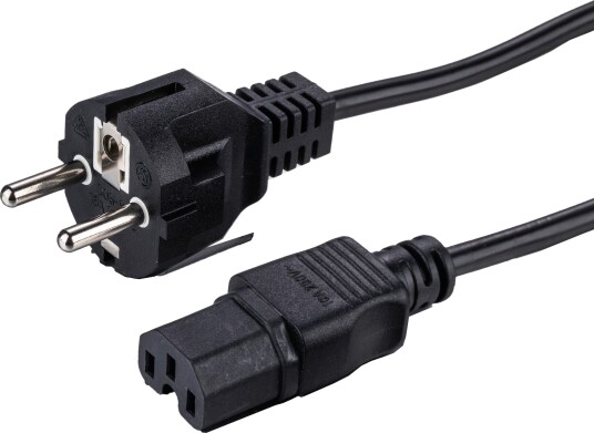 LinkIT Strømkabel - IEC 60320 C15 til CEE 7/7 - 2 m - svart