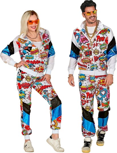 80 Talls Pop Art Grilldress til Voksen UV GLOW Strl 2XL