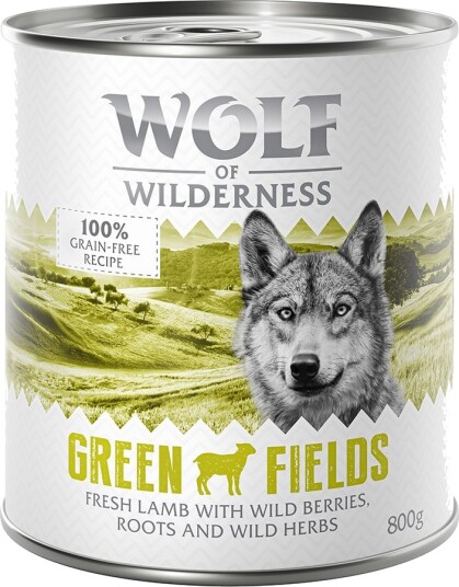 Wolf Of Wilderness Våtfôr Adult Green Fields Lam 12 X 800 G