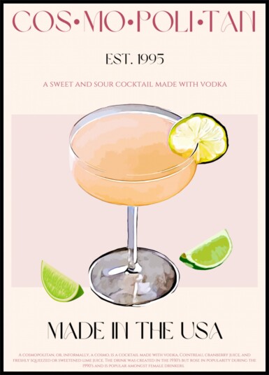 Cosmopolitan Cocktail With Lime Plakat / 40x50