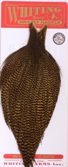 Whiting Dry Fly Cape - Grizzly/G.Olive Bronsegradering Whiting Dry Fly Cape - Grizzly/G.Olive Bronsegradering