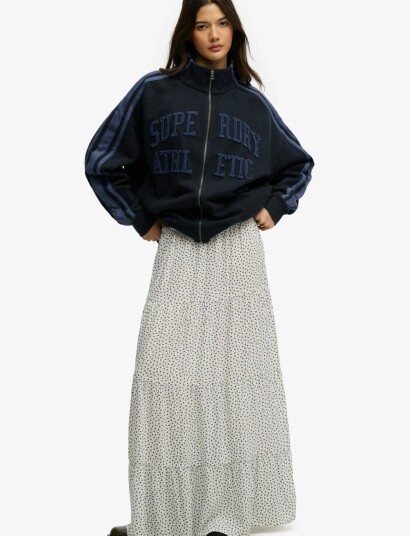 Superdry Woven Tiered Maxi Skirt White 12