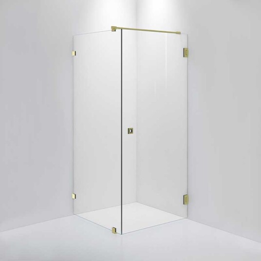 INR Iconic Nordic Rooms Dusjhjørne ARC 13 Original Brushed Stainless / 80x80cm Klart Glass