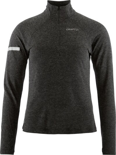 Craft Women's Advance Subz Wool Ls Tee 3 Black-Melange XL
