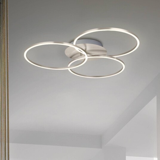 Briloner LED-taklampe Frame, dimbar, Aluminium / grå / sink, Stue / spisestue, Metall, Moderne, Flerhodet takbelysning Briloner LED-taklampe Frame, dimbar, Aluminium / grå / sink, Stue / spisestue, Metall, Moderne, Flerhodet takbelysning
