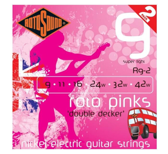 Rotosound R- 9-2 Roto Pinks (009-042) Double Decker Rotosound R- 9-2 Roto Pinks (009-042) Double Decker