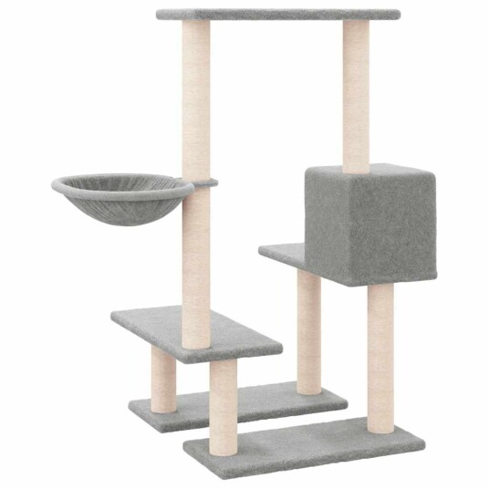  Kattetre Med Klorestolper I Sisal Lysegrå 94.5 cm