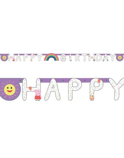 Happy Birthday Banner 2,2  meter Peppa Pig