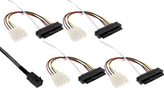 Inline 27632B 1 M Sff 8482 4 X Sff 8482&Power Hankjønn Sort 102 G