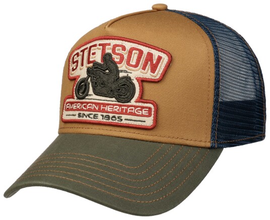 Stetson Men's Trucker Cap Motorcycle Green/Beige OneSize, Green/Beige