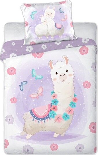 Baby Lama Junior Sengetøj 100X135 Cm 100 Procent Bomuld