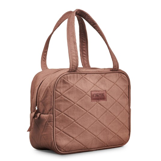 Karen Toiletry bag with handle Mocca quilt Karen Toiletry bag with handle Mocca quilt