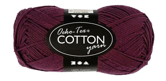 Creativ Company Cotton yarn Plum 50gr 170m Creativ Company Cotton yarn Plum 50gr 170m