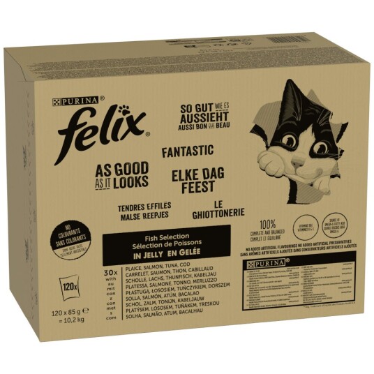 Felix Jumbopakke: Latz "As Good As It Looks" 120X85G/100G 120 X 85 G Fiskeblanding 4 Sorter