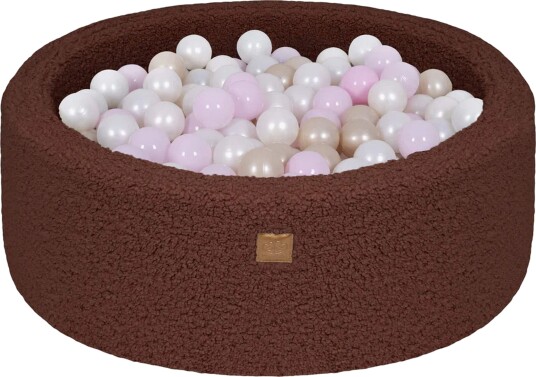 Meowbaby Boucle Square Ballbasseng, White/Pastel Pink/Light Pink/Pastel Yellow