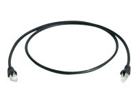 Telegärtner DataVoice Office - Koblingskabel - RJ-45 (hann) til RJ-45 (hann) - 25 cm - 5.8 mm - S/FTP - CAT 6a - med støvel, halogenfri, uten hindringer, flertrådet - svart