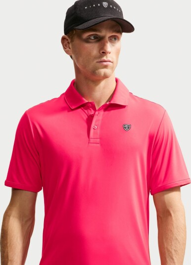 Nike M Par 5 Solid Polo Golf pologenser herre Fusion Red Black Large