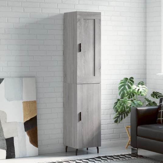 vidaXL Highboard grå sonoma 34,5x34x180 cm konstruert tre 8720845495732 vidaXL Highboard grå sonoma 34,5x34x180 cm konstruert tre 8720845495732