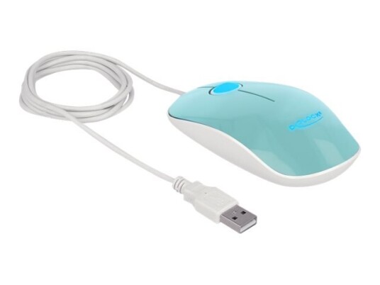 Delock - Mus - Høyre- Og Venstrehåndet - Optisk - 3 Knapper - Kablet - Usb - Blank Turkis - Løsvekt Delock - Mus - Høyre- Og Venstrehåndet - Optisk - 3 Knapper - Kablet - Usb - Blank Turkis - Løsvekt