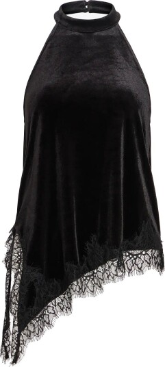 Vila Vialindra Halterneck S/L Top/Vol BLACK BEAUTY M