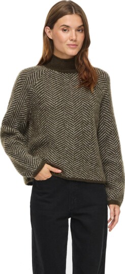 Vila Vilory High Neck L/S Knit Top Noos Khaki green S