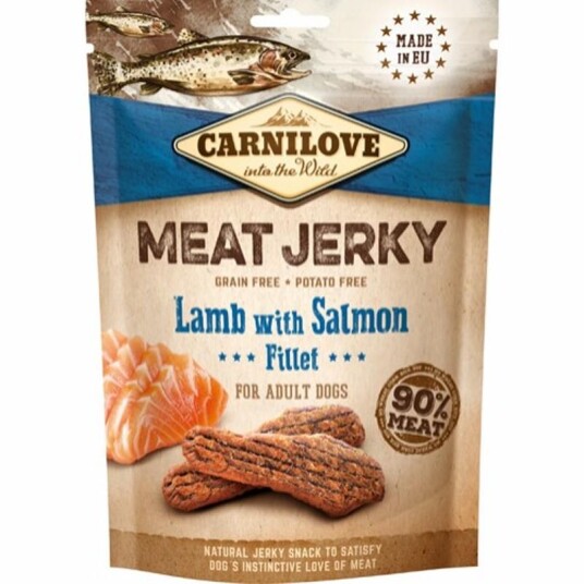 Carnilove Hundefor Jerky Lammekjøtt med Laks 100 g - Naturlige Godbiter