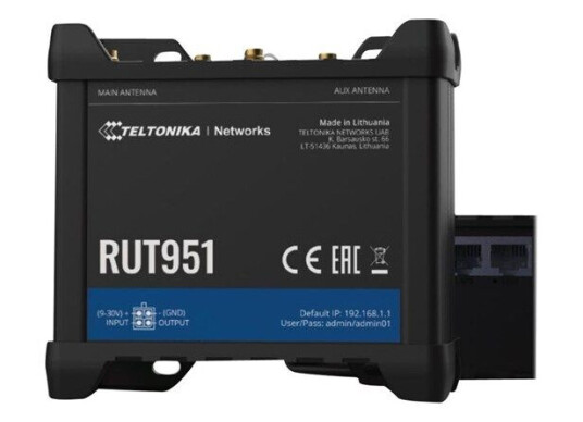 Teltonika RUT951 - wireless router - WWAN - 802.11b/g/n - 3G 4G - DIN rail mountable surface-mountable - Wireless router N Standard - 802.11n Teltonika RUT951 - wireless router - WWAN - 802.11b/g/n - 3G 4G - DIN rail mountable surface-mountable - Wireless router N Standard - 802.11n