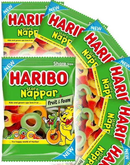 12 stk Haribo Store Frukt & Skum Smokker 120 gram Hel Eske 12 stk Haribo Store Frukt & Skum Smokker 120 gram Hel Eske