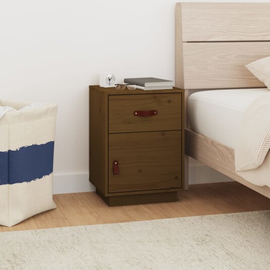 vidaXL Nattbord honningbrun 40x34x55 cm heltre furu vidaXL Nattbord honningbrun 40x34x55 cm heltre furu