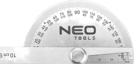 NEO Tools Vinkelmåler 72-320 Med Linjal 100 mm, Rustfritt Stål