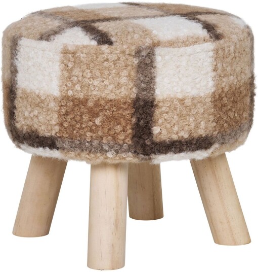 Aberdeen taburett Ø31 cm brun.