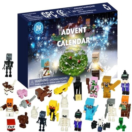 24 stk Adventskalender Minecraft montert byggekloss leketøy Jul Halloween leker gave minifigur sett puslespill gaver 24 stk