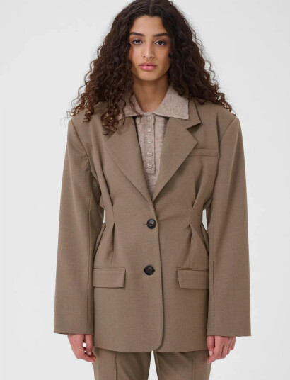 Gestuz Gzpaula Waist Blazer Brown 42 Gestuz Gzpaula Waist Blazer Brown 42