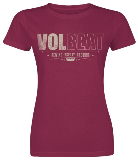 Volbeat T-skjorte Distressed Logo S til XXL Damer rød