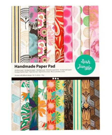 Creativ Company Paper block Jungle with handmade Paper 20 sheets