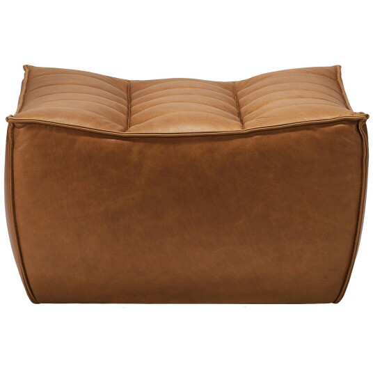 Ethnicraft N701 Fotskammel Fotskamler Anilinskinn Old Saddle 20081