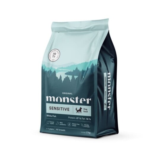 Monster Hundefôr Voksen Sensitive Hvit Fisk 2 kg - Glutenfri Tørrfôr Monster Hundefôr Voksen Sensitive Hvit Fisk 2 kg - Glutenfri Tørrfôr