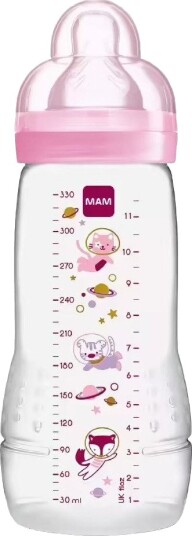 Mam Easy Active Tåteflaske Fra 4 Måneder 330ml Rosa