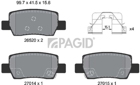 PAGID T4605N Bremseklosser