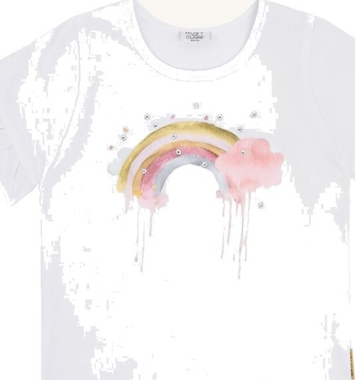 Hust & Claire Alma Rainbow t skjorte til barn   white   110
