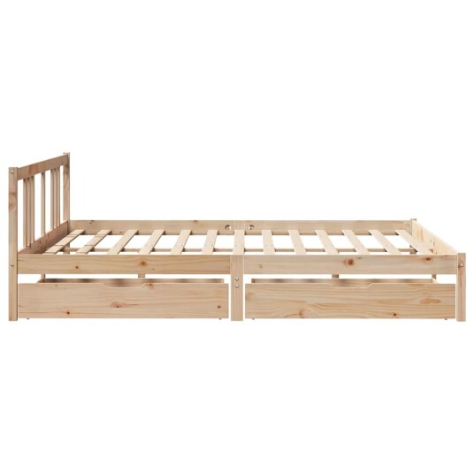 Sengeramme med madrass 200x200 cm heltre furu 3301644