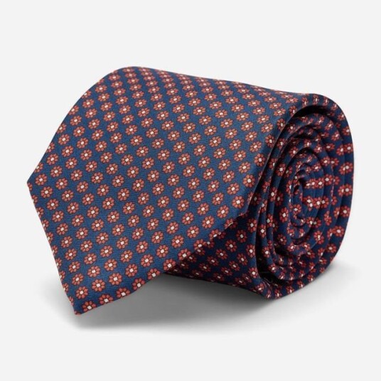 Ferner Jacobsen Silk Tie - Blue-Red Flower Blå OS Ferner Jacobsen Silk Tie - Blue-Red Flower Blå OS