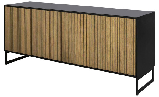 Englesson - Line Skjenk 4 Dører 6804bw-B Burned Walnut / Black / Black - Sideboards Og Skjenker - Mdf/metall/tre