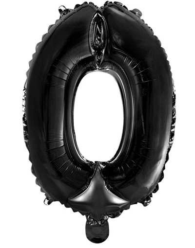 Tallet 0 Svart 41 cm Liten Folieballong