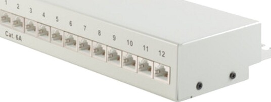 S/Conn Kvalitetspanel For Stasjonær Bruk Cat. 6A 12 Port Skjermet Lys Grå 16675077