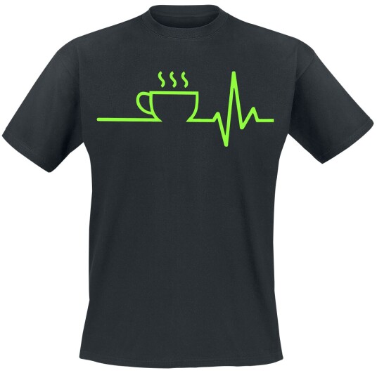 Food Fun T-skjorte Coffee ECG S til 4XL Herrer svart Food Fun T-skjorte Coffee ECG S til 4XL Herrer svart