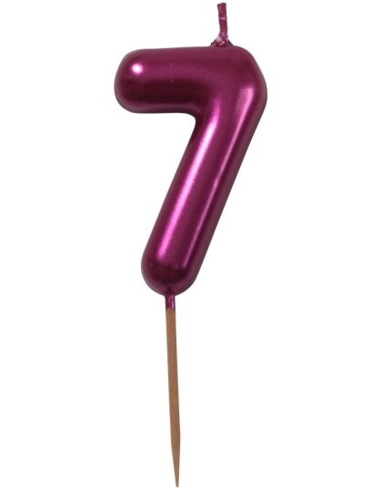 Tallet 7 Metallisk Rosa Kakelys Liten 5 cm