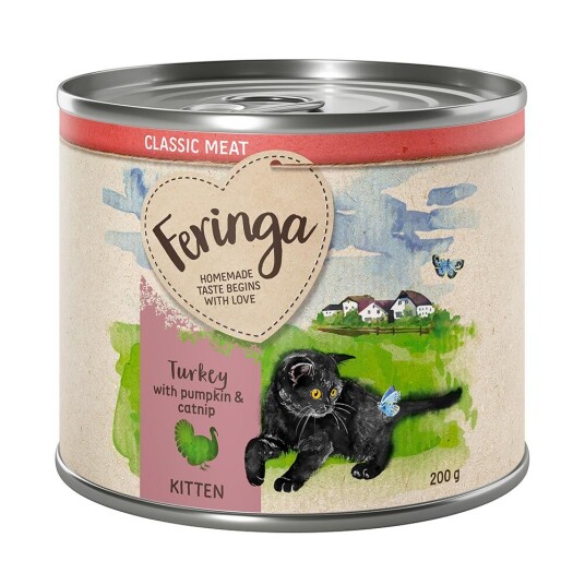 Feringa Økonomipakke Meny Kitten 24 X 200 G Kalkun & Gresskar Med Kattemynte